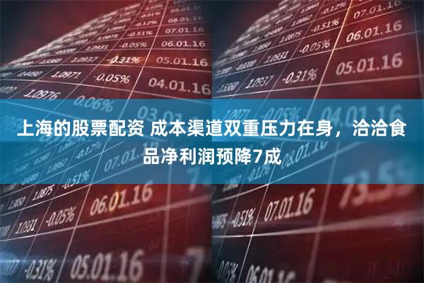 上海的股票配资 成本渠道双重压力在身，洽洽食品净利润预降7成